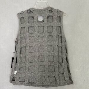 Revolve Michael Lauren Tank Top Women Sz Small Geometric Cut-Out Raw Edge USA